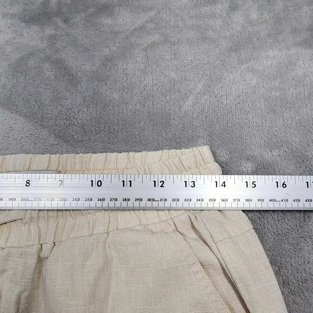 Cotton On Pants Mens S Ivory East Coast Textured Linen Chino Relaxed Summer